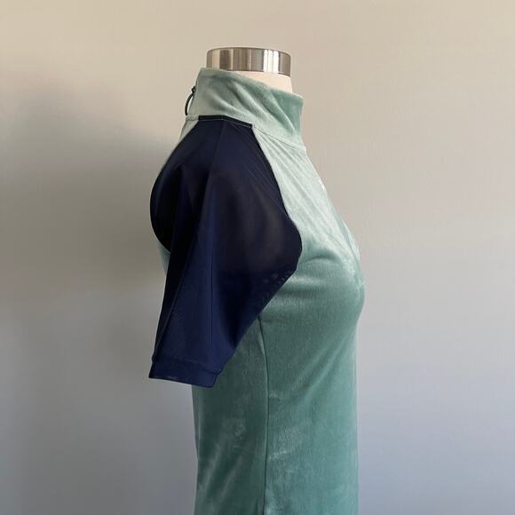 Fila Mahggie Dress Velvet and Mesh Color Block Dress Short Sleeve Bodycon S NWT - Picture 4 of 9